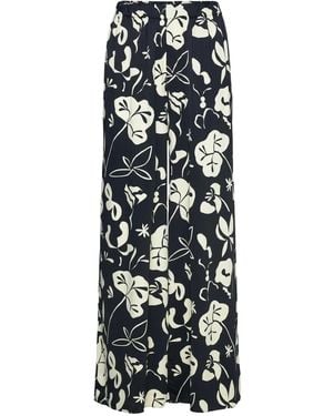 Marimekko Pantalones palazzo con estampado floral - Blanco