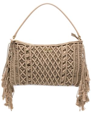 Twinset Tassel-Detail Shoulder Bag - Natural