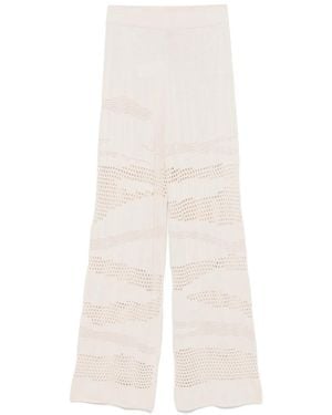 Akep Zebra-Effect Knitted Trousers - White