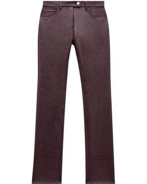 Courreges Slim-Fit Vinyl Trousers - Brown
