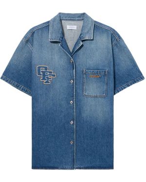 Off-White c/o Virgil Abloh Royal-Patch Denim Dress - Blue