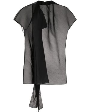 KHAITE Sheer Silk Blouse - Black