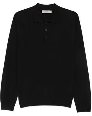 Canali Long-Sleeve Polo Shirt - Black