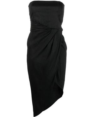 GAUGE81 Strapless Asymmetric Draped Dress - Black