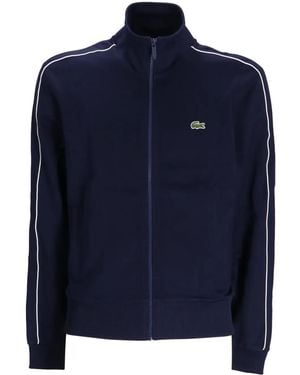 Lacoste Logo-Appliqué Side-Stripe Sweatshirt - Blue