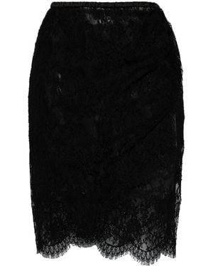 Saint Laurent Lace Mini Skirt - Black