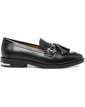Toga Virilis Tassel-Embellished Metal-Detail Loafers - Black