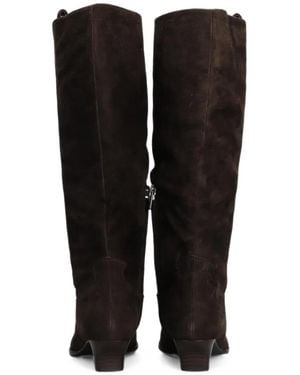Ash Thore Pointed-Toe Suede Knee-High Boots - Black