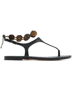 Sam Edelman Canna Thong Crocodile-Effect Sandals - White