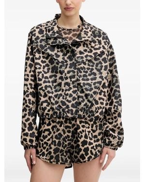 P.E Nation Leopard-Print Jacket - Black