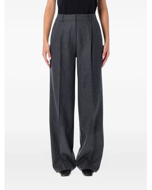 Anine Bing Pleated Wide-Leg Pants - Black