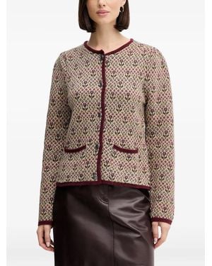 INTROPIA Cardigan A Fiori - Marrone