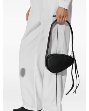 Lacoste Mini Smash Court Racket Leather Shoulder Bag - White