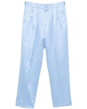 Tom Ford Pleated Textured Trousers - Blue