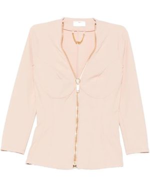 Elisabetta Franchi Corset-Style Zip-Up Jacket - Pink
