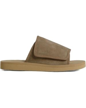 Suicoke X Thisisneverthat Sandali Slides Con Fascia - Marrone