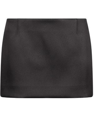 Wardrobe NYC Satin-Finish Mini Skirt - Black