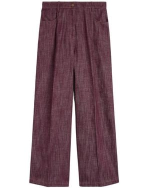 Momoní Pleated Wide-Leg Pants - Purple