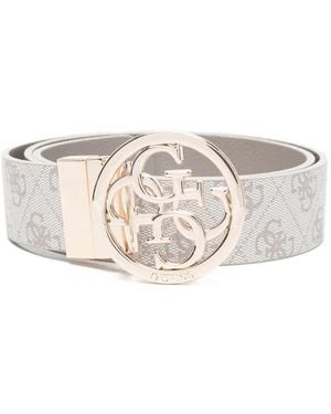 Guess Ceinture À Boucle Logo - White
