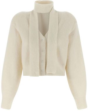 ROTATE BIRGER CHRISTENSEN Button-Fastening Cardigan - Natural