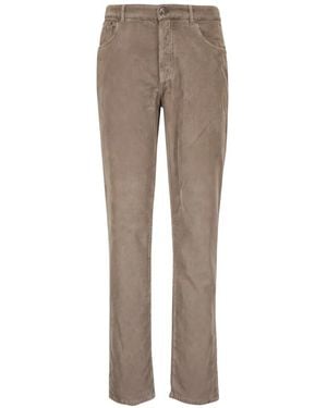 Brunello Cucinelli Corduroy-Effect Five-Pocket Cotton Trousers - Natural