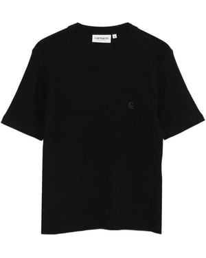 Carhartt Embroidered-Logo T-Shirt - Black