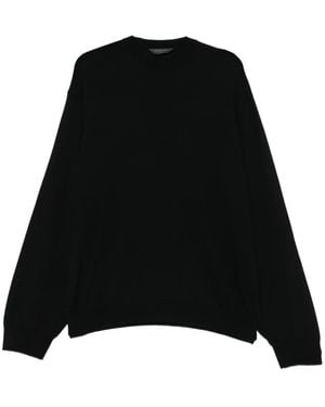 Balenciaga Round-Neck Panelled Jumper - Black