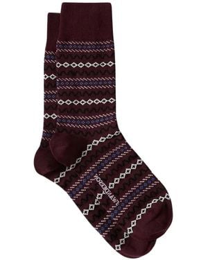 JW Anderson Calcetines De Media Caña Con Estampado Fair Isle - Morado