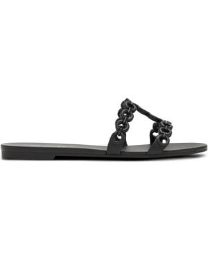 Aquazzura Infinity Chain Flat Sandals - Black