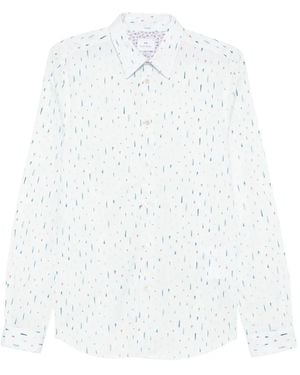 Paul Smith Freefall Printed Long-Sleeve Shirt - White