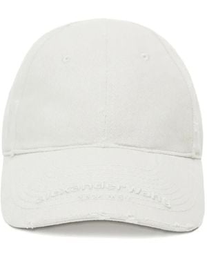 Alexander Wang Distressed Logo Baseball Cap - White