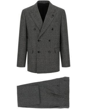 Lardini Feeling Prince Of Wales Double-Breasted Suit - Grey