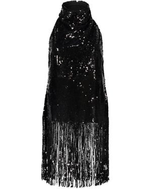Ellery Sequin-Embellished Fringed Top - Black