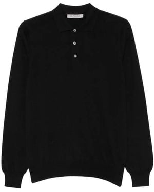 Fileria Long-Sleeve Polo Shirt - Black