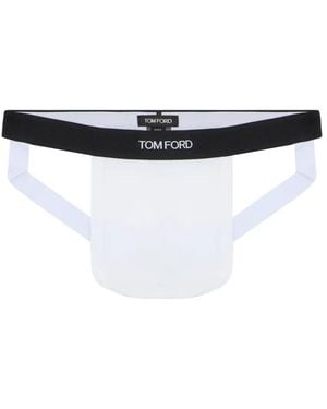 Tom Ford Suspensorio Con Cinturilla Del Logo - Blanco