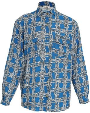 Amir Slama Graphic-Print Shirt - Blue