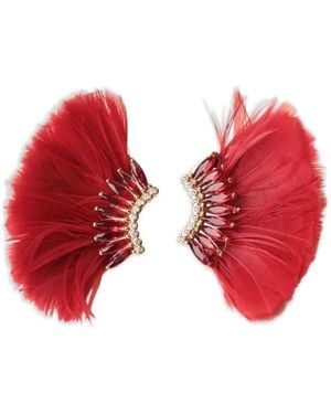Mignonne Gavigan Feather-Detailing Earrings - Red