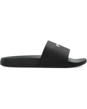 AllSaints Underground Logo-Detail Slip-Ons Sliders - Black