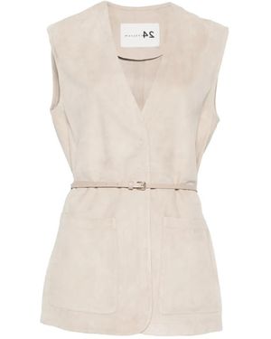 Manzoni 24 Sleeveless Waistcoat - Natural