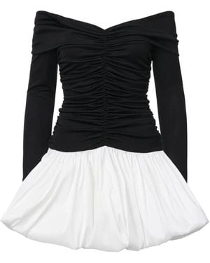 Lita Couture Off-The-Shoulder Ruched Mini Dress - Black