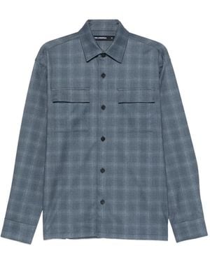 KARL LAGERFELD Pocket Checked Shirt - Blue