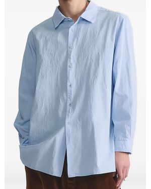 Casey Casey Crinkled-Finish Long-Sleeve Shirt - Blue