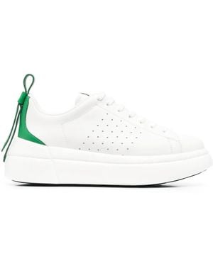 Red(V) Bow-Detail Leather Sneakers - White