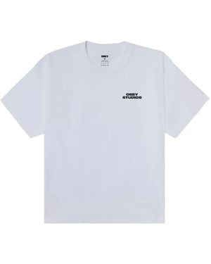 Obey Graphic-Print Crew-Neck T-Shirt - White