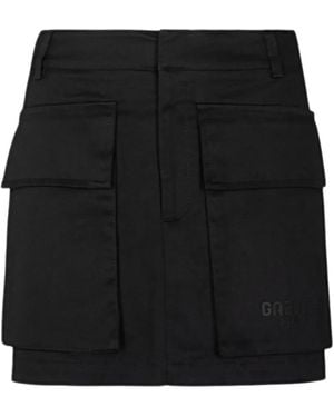 Gaelle Logo-Patch Cargo Mini Skirt - Black