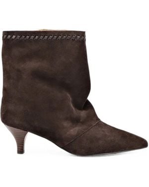 Toral Shoes Maeve Whipstitch-Trim Ankle Boots - Brown