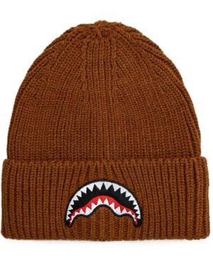 Sprayground Berretto Shark Mouth A Coste - Marrone
