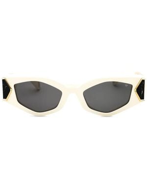 Philipp Plein Geometric-Frame Sunglasses - White