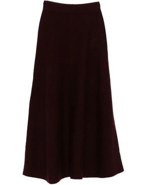Max Mara Giberna Knitted Maxi Skirt - Purple