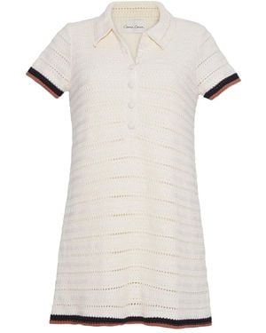 Cara Cara Lydia Crochet Polo Dress - White